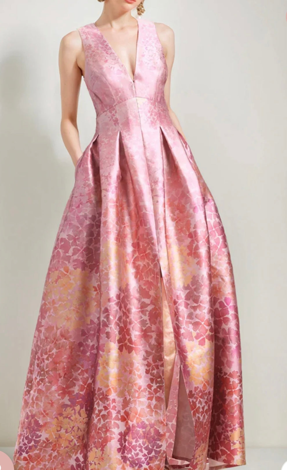 Pink Jacquard Ballgown