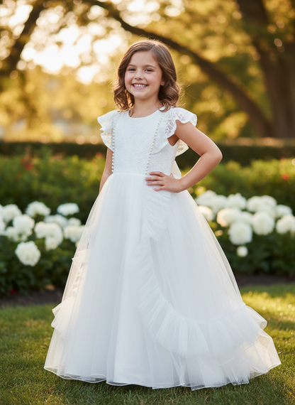 Tulle skirt communion dresses