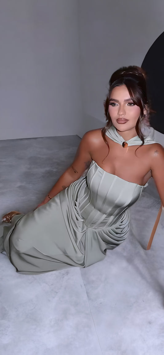 Sculpted Sage Green Gown