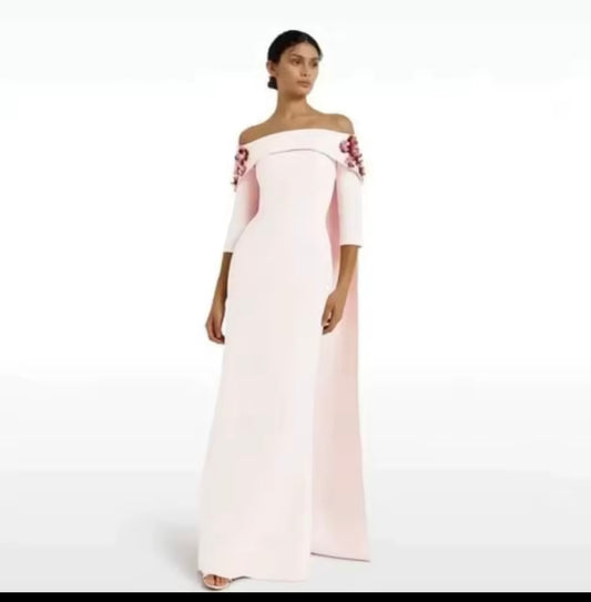Blush Off the Shoulder Gown
