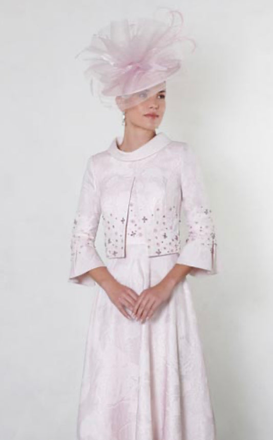 Blush Jacquard Jacket & Dress Ensemble
