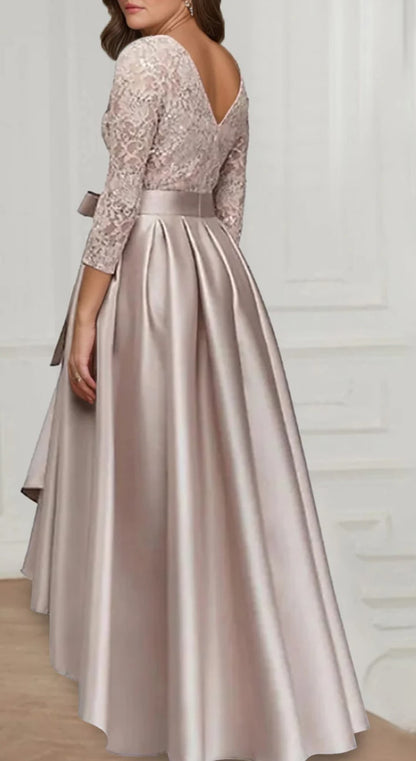 Champagne Lace &amp; Satin Gown