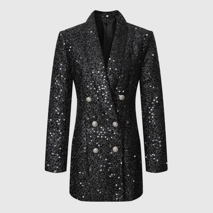 Black Sequin Blazer Dress