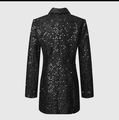 Black Sequin Blazer Dress