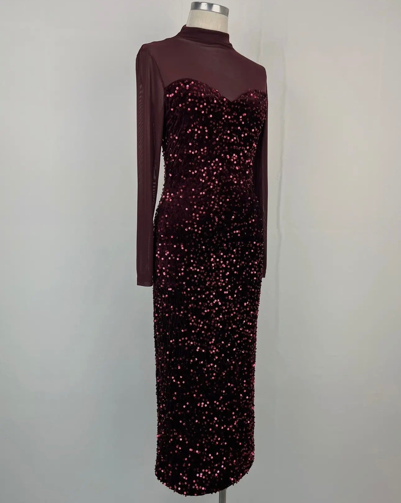 Velvet Sequin Midi Dress