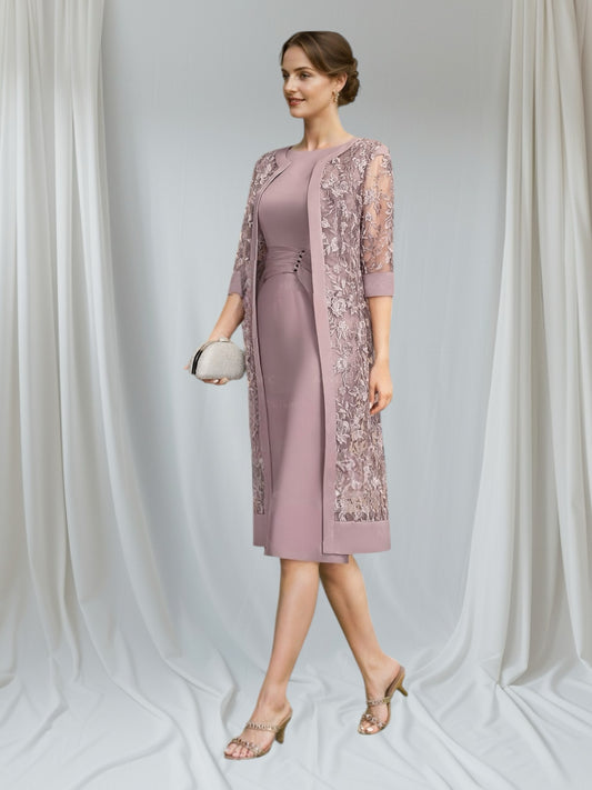 Mauve Lace Jacket Dress